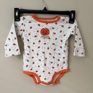 Carter’s Pumpkin Print Long Sleeve Onesie 9 months